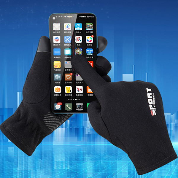 Män Vinter vattentäta cykelhandskar Sports Touch Handskar Thicken Medium Thin  Large