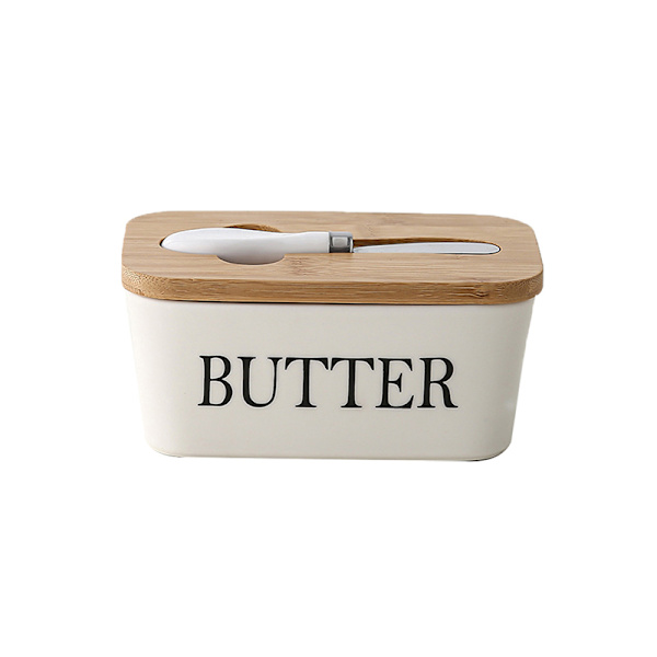 Nordic Butter Seal Box Smörfat Med Lock Och Knivar Red White