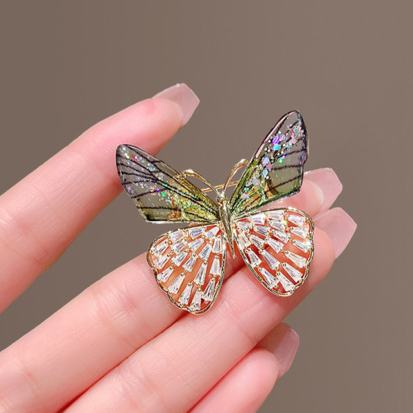 Gradient Crystal insekt Broschlegering för kvinnor Bee Dragonfly