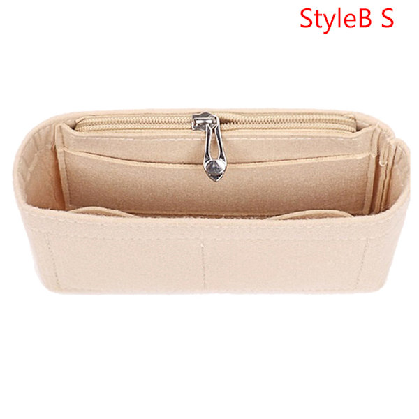 1:a Kvinnor Insert Bag Filt Tyg Handväska Organizer Bag Black StyleB S Khaki StyleB S