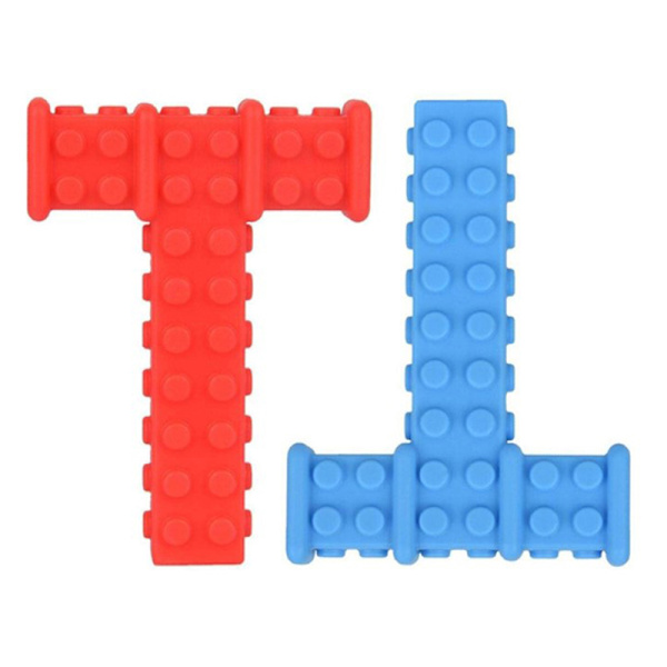 Sensoriska tuggrör Leksaker för barn T Shape Oral Motor Tool Blå Red