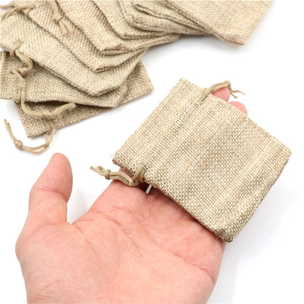 10:a liten säckväv jutesäck linnepåse