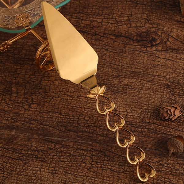 2:a/ Set Heart Shape Handtag Cake ter Shovel Server Set Guld