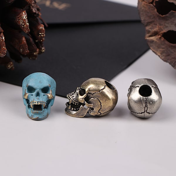 Cuspid Skull Head Beads Lanyard Hängen Tillbehör Blue