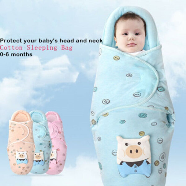 vinter varm sovsäck sovsäck baby blå gris blue