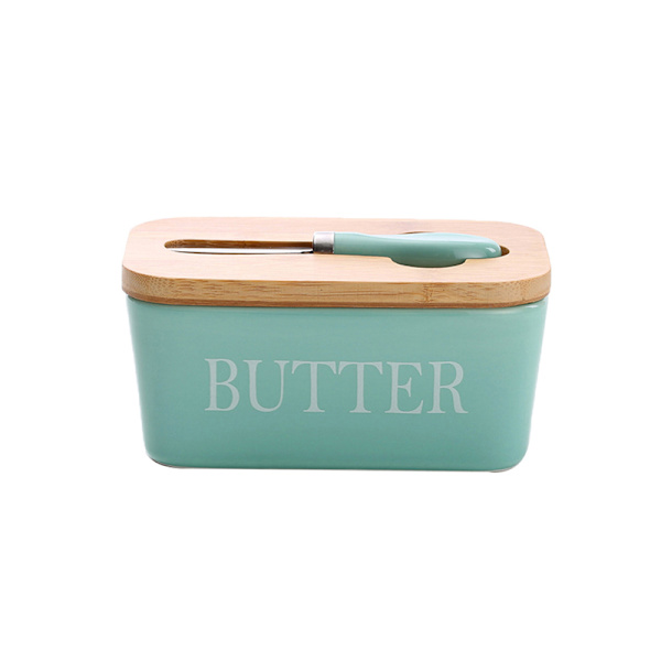 Nordic Butter Seal Box Smörfat Med Lock Och Knivar Red Green