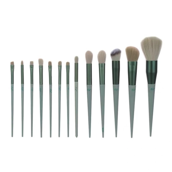 13st mjuka sminkborstar Set Foundation Blush Skönhetsverktyg grön 13st yellow