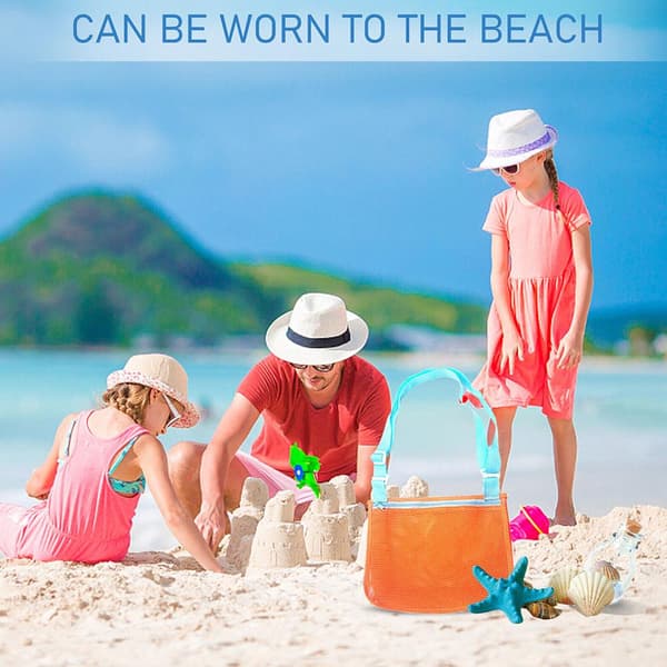 Kids Beach Bag - Mesh Bag Barnleksaker Förvaringsväskor Handdukar Shell Sun