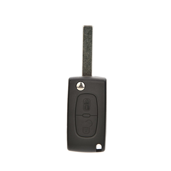 2-knappar Plastfjärrkontroll Flip Key Shell Ersättning för PEUGEOT