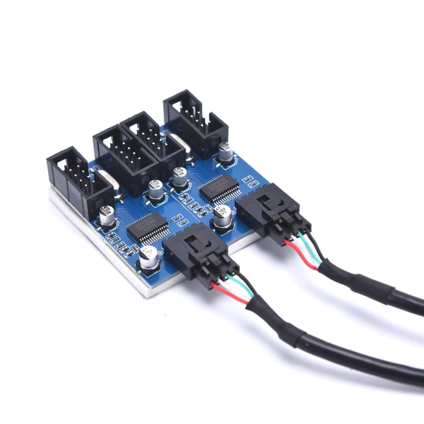 Moderkort USB 9Pin Header Splitter 1 till 2 förlängningskabel