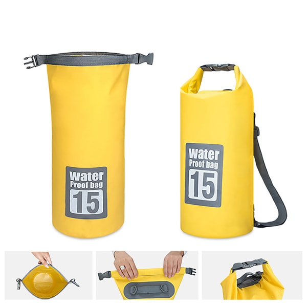 Vattentät väska Torrväska Ryggsäck för forsränningsfiske grön 15L orange 15L