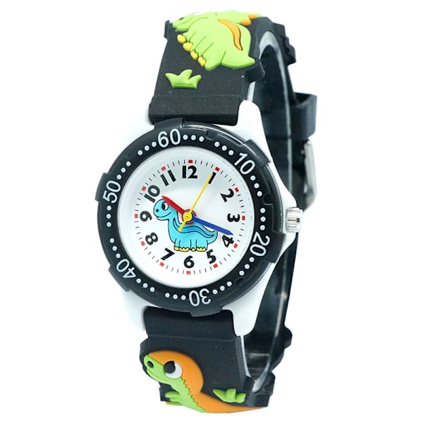 Toddler , 3d söta tecknade silikonarmbandsur rosa