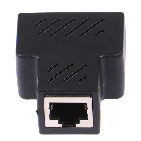 1 till 2 sätt RJ45 hona splitter Ethernet-nätverkskabel