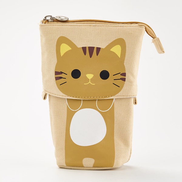 Söt enkel multifunktionell pennhållare case canvas case Cafe Cat 504