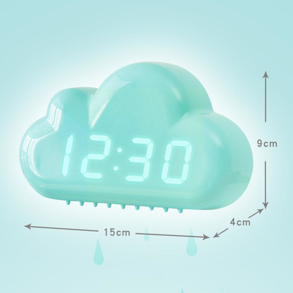 Molnväckarklocka barnljus LED-bord Röststyrning Desktop blå 15*4*9cm blue