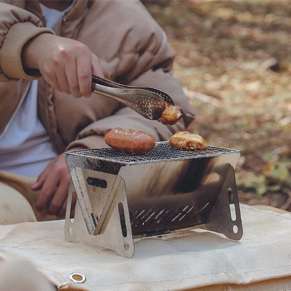 Bärbar vikbar Mesh Vedspis Mini Grill 1st