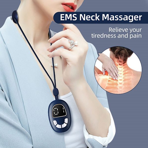 Mini Micro Current Neck Massager Halsband blå blue