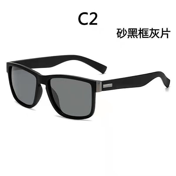 Square Frame Solglasögon Herr Polarized Cykelglasögon Herr Mode Sport Solglasögon L2 Sand Black Frame Ash 518#