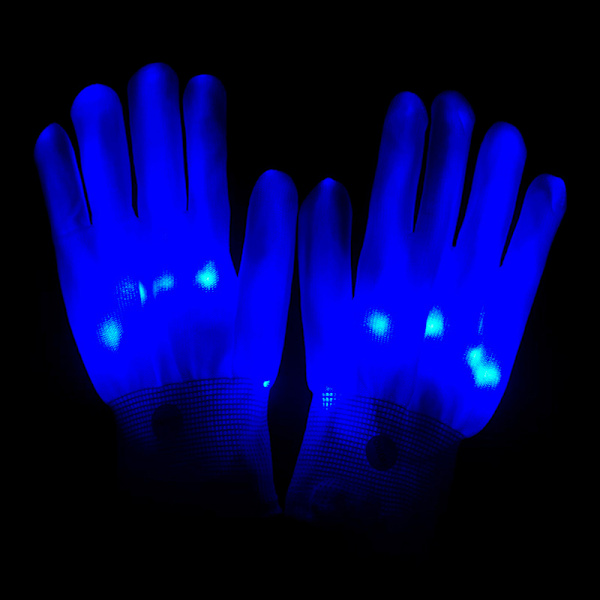LED Luminous Gloves Lysande blinkande handskar Blå Blue