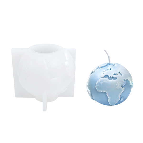 3D Earth Moon Silikon Ljusform Diy Mold Heminredning