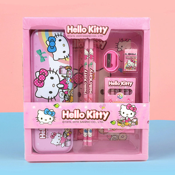 1Set set Anime case Crayon set Röd Dark pink