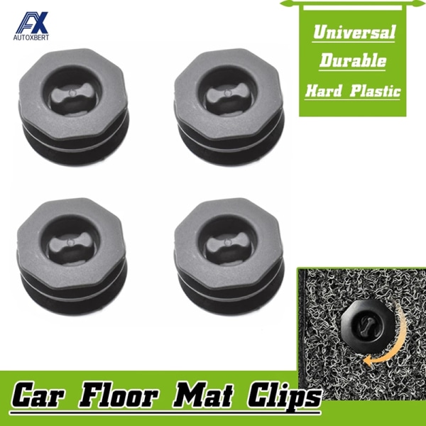 4ST Universal Bilgolvmatta Anti-Slip Clips Auto mattfixering Svart Gray