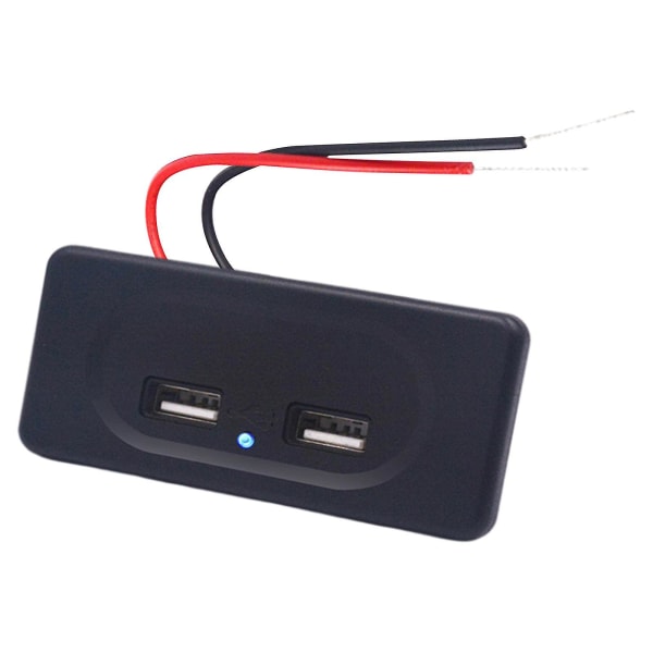 Biluttag dubbel USB laddare, för 12V-uttag bilinstallation svart