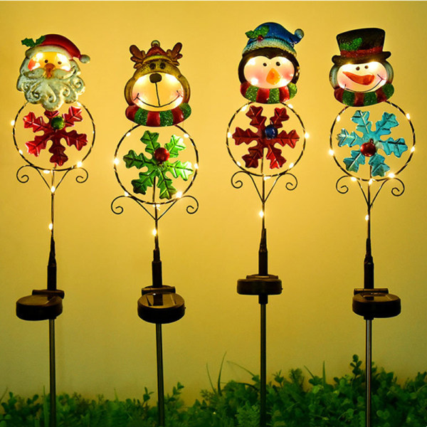 2-pack Solar Garden Lights Utomhusdekor santa penguin