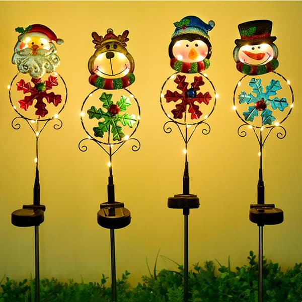 2-pack Solar Garden Lights Utomhusdekor santa snowman