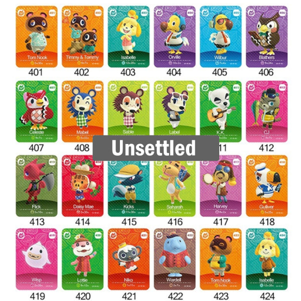 Animal Crossing Amiibo Series 5-kort 24ST 30*22MM 48PCS 86*54MM