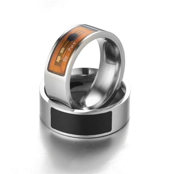 Vattentät NFC ring i rostfritt stål digital upplåsning för Android Black 11 Transparent 7