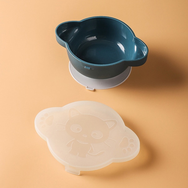1/4 st Baby Anti-slip silikon spädbarnsskål för Tod Mörkblå enkelskål Dark blue single bowl