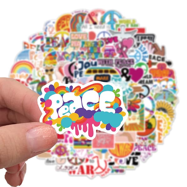 100st Wish World Peace Graffiti Stickers Laptop Gitarr Bagage