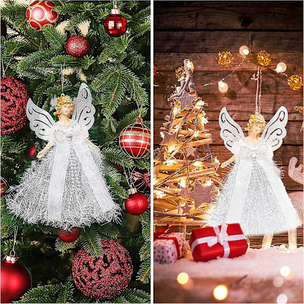 Silver Plast Angel Tree Topper 19,5 X 8 Cm - Ängelsilver Silver