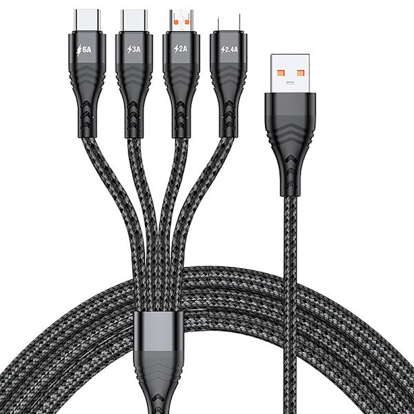 4 i 1 USB -datakabel Smart Charging Snabbladdningskabel