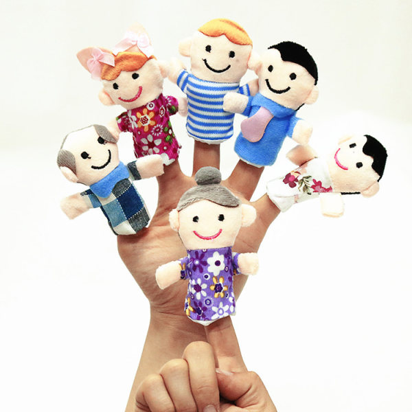 Tecknad Djurfamilj Fingerdocka Rollspel Pedagogisk leksak 6st 10pcs