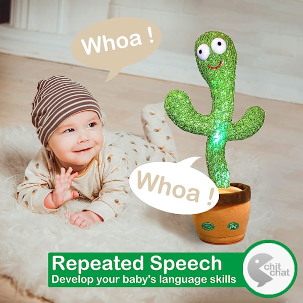 Dancing Cactus Toy Sing+Repeat+Dancing+Recording+LED