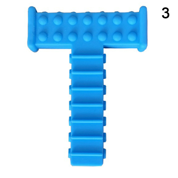 Sensoriska tuggrör Leksaker för barn T Shape Oral Motor Tool Blå Blue