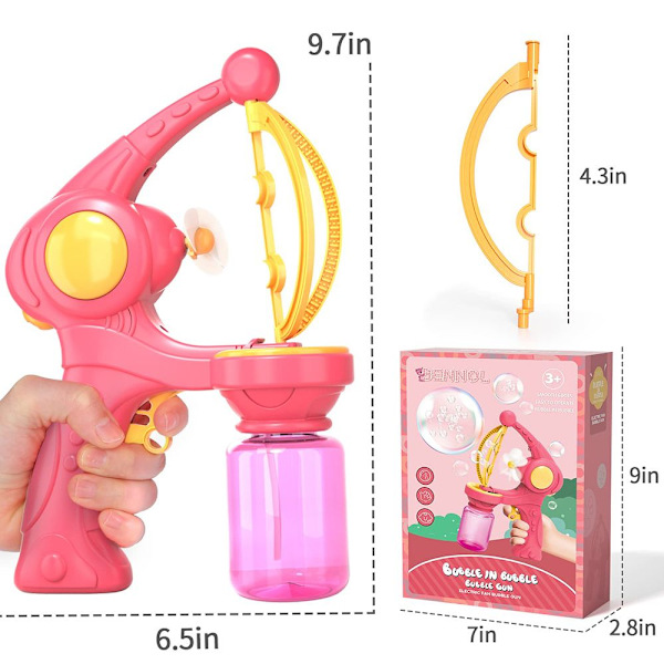 Leksaker för automatisk bubbelmaskin för barn rosa blue