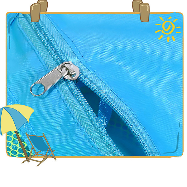 Beach Toy Mesh Hopfällbar strandväska Strandförvaring Svart