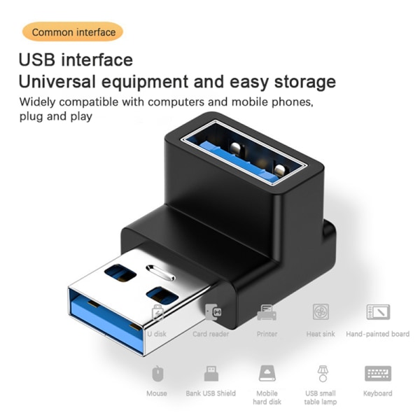 USB-A Mobiltelefonadapter USB C till USB A Adapter rät vinkel T A3 A6