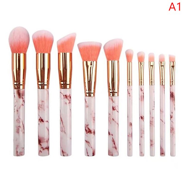 10:a Makeup Brush Set Blush Foundation Brush Eye Shadow Concea svart en one size