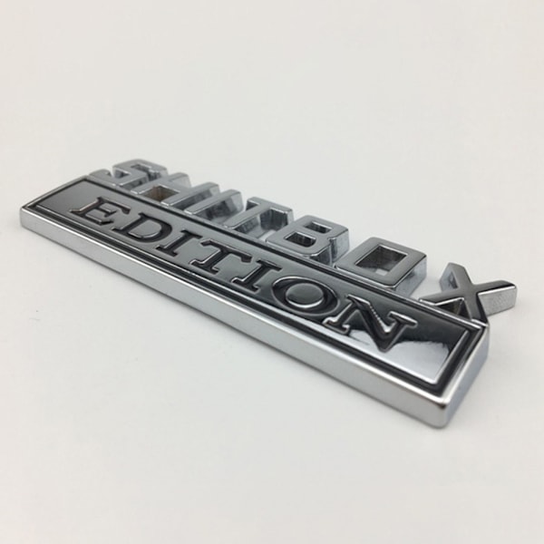 1X 3D ABS-emblem SHITBOX EDITION Badge Bilsvans sidodekal Silver-Svart