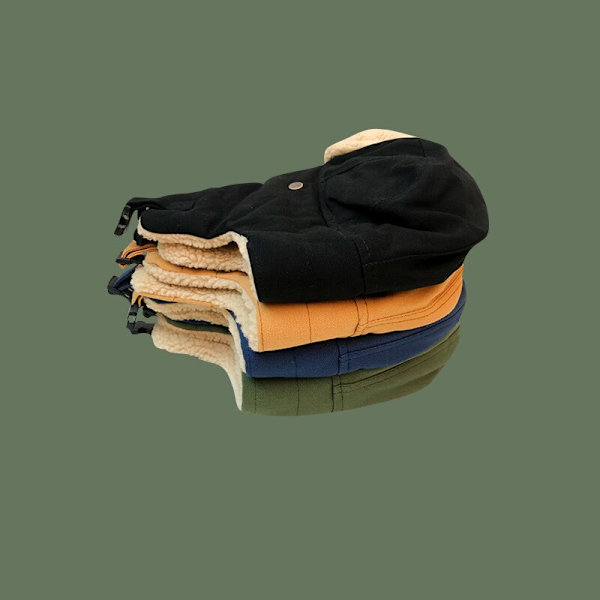 vinterridning skidpilot mössa fleece tjock svart khaki