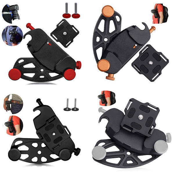 Metallkamera midjebältesrem Spänne Button Mount Clip orange red