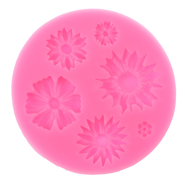 3D Solros Blomblad Präglad Silikonform Relief Fondant ONE SIZE