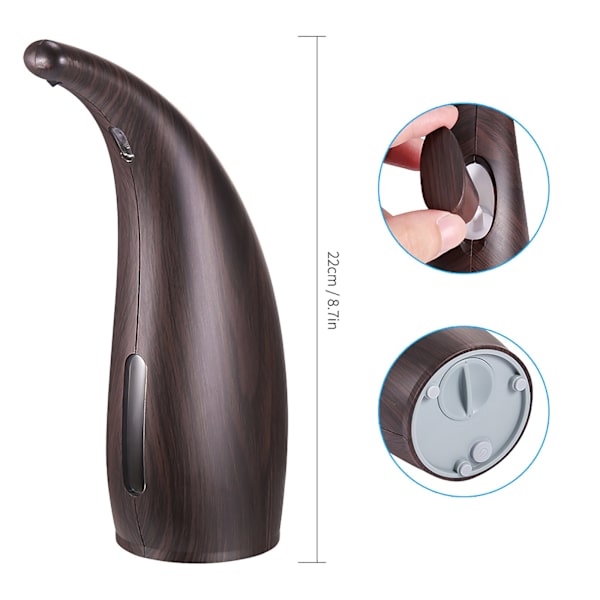 300ml automatisk vattentät tvåldispenser silver 300ml light mahogany