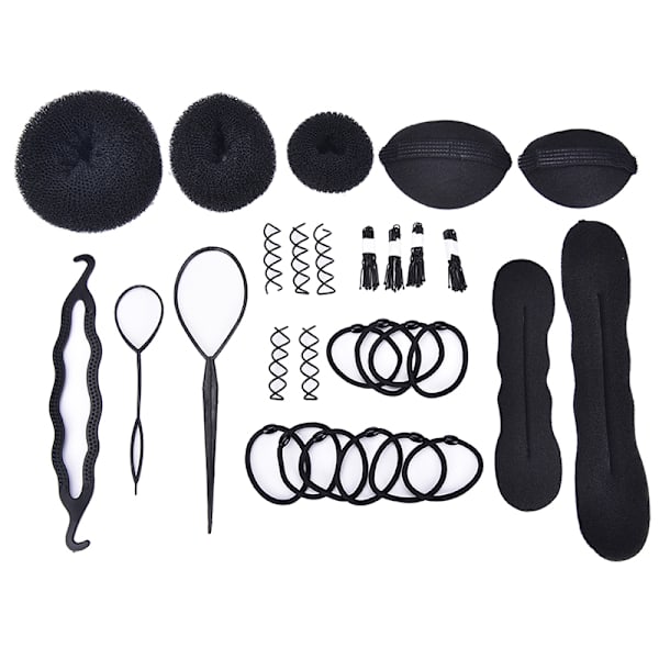 Design Hårstyling Accessoarer Hår Makeup Tool Kit för kvinnor Svart