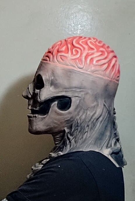 Halloween 3D Skull Skräck Mask Cosplay grå red