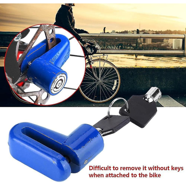 Cykel Stöldskyddsskivbroms i metall med plastram och nycklar för motorcykel, elektromobil